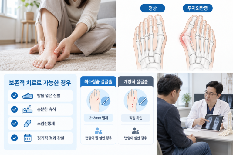 무지외반증 수술, 안 아프면 꼭 안 해도 될까? 통증 기준으로 알아보기