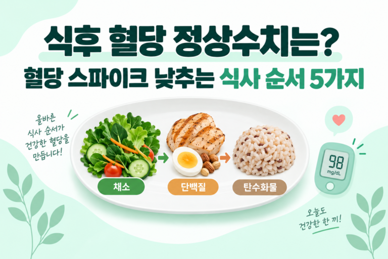 식후 혈당 정상수치는? 혈당 스파이크 낮추는 식사 순서 5가지